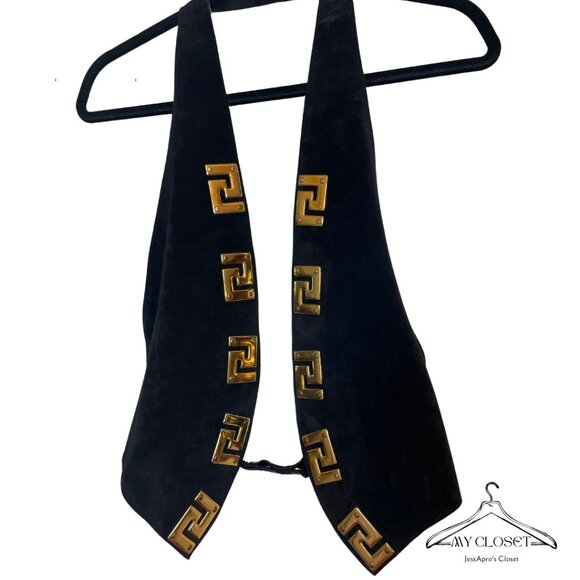 100% Leather Vest with Gold Detail - Picture 1 of 4